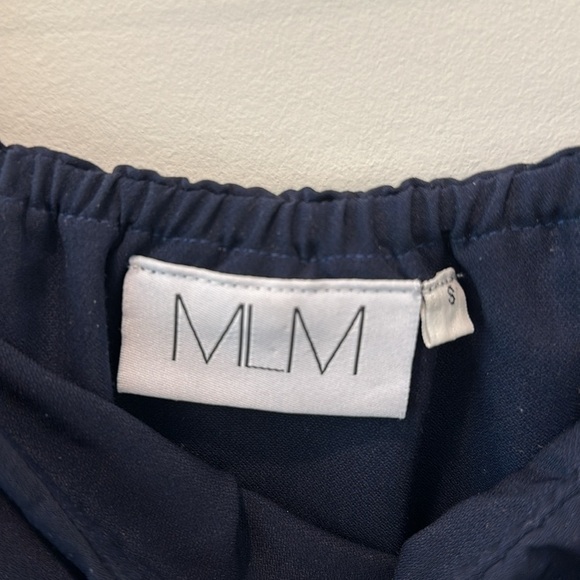 MLM Maison Off The Shoulder Blouse Top Navy Heritage Prep Preppy Resortwear Cute - Picture 7 of 10